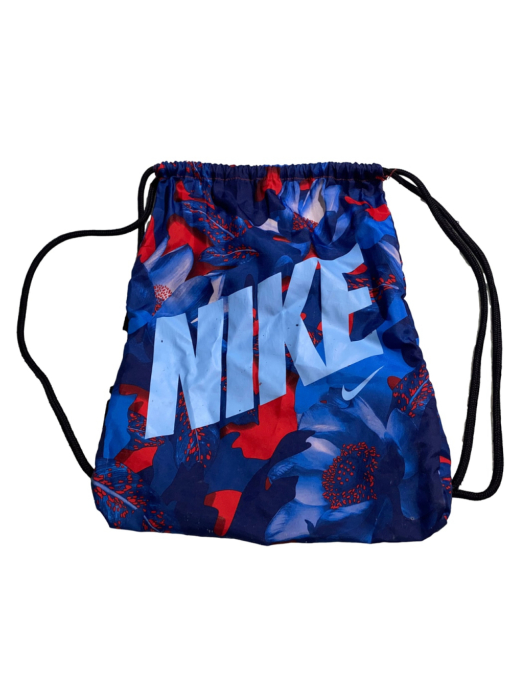 Women's Nike Floral Drawstring Backpack One Size Blue Red